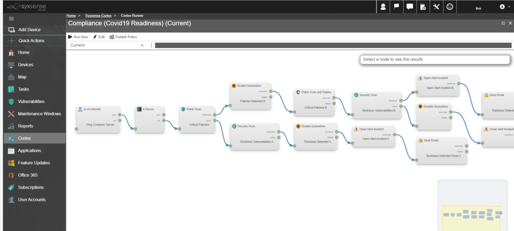 Syxsense Cortex workflow builder