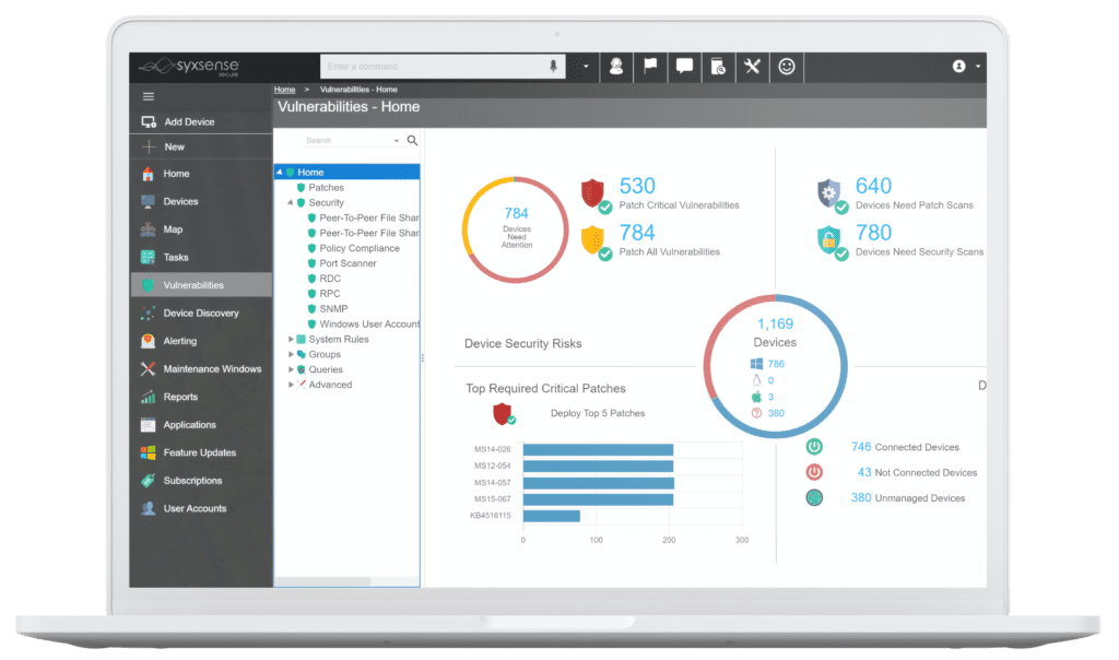 Syxsense dashboard