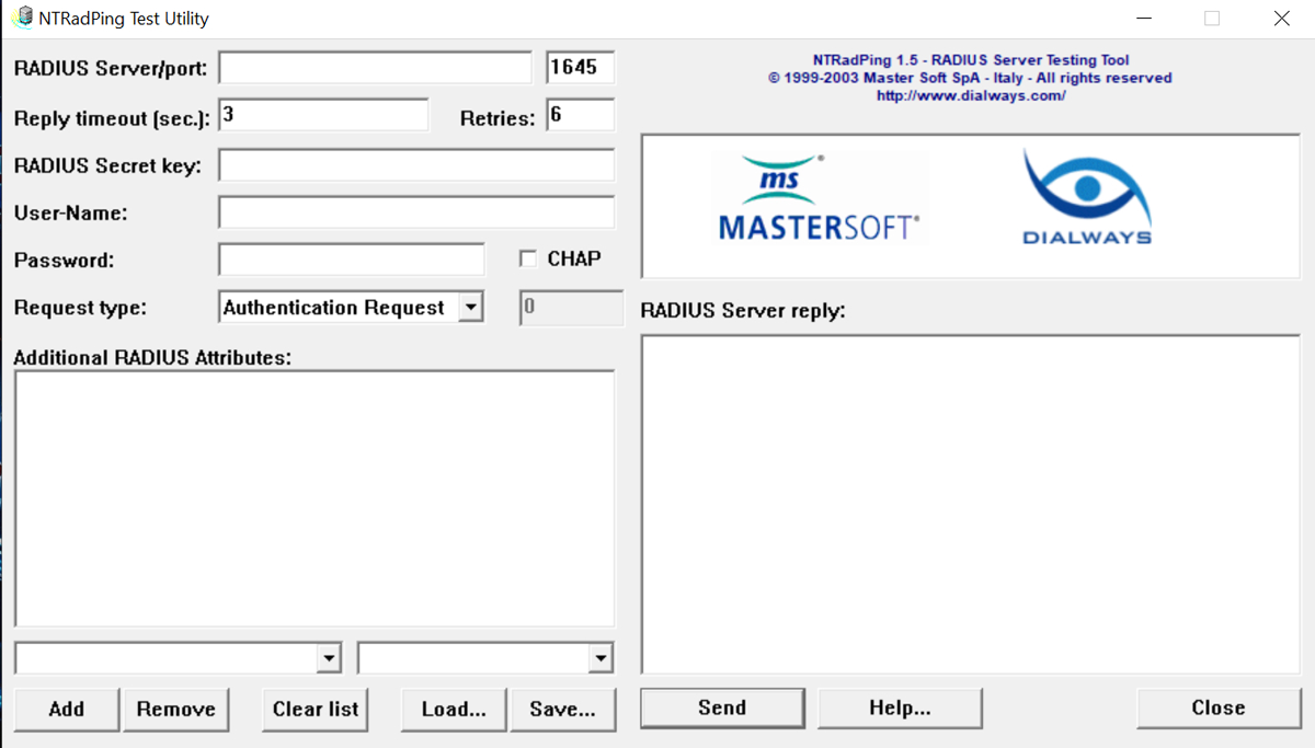 NTRadPing dashboard.